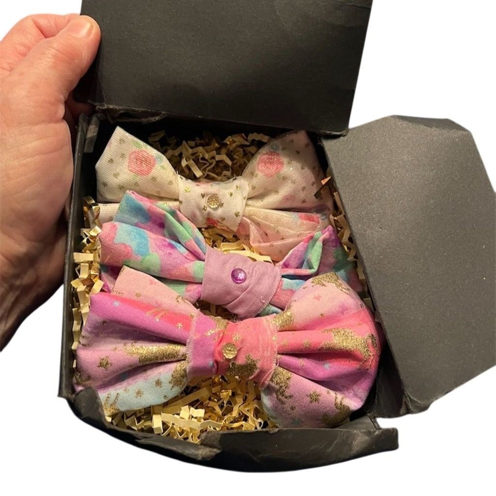 JoJo Siwa Unicorn Hair Bows Set of 3 Rainbow Glitter Girls Party